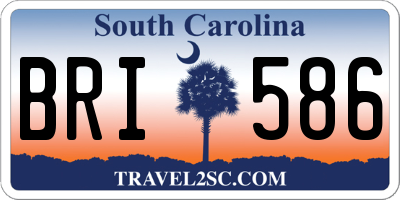 SC license plate BRI586