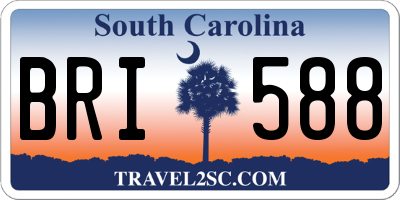 SC license plate BRI588