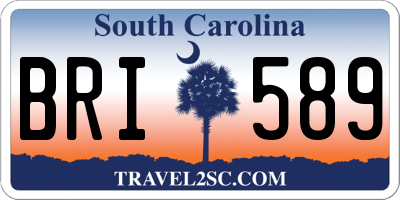 SC license plate BRI589