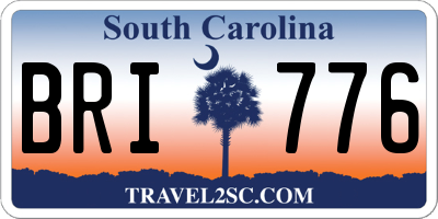 SC license plate BRI776