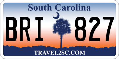 SC license plate BRI827