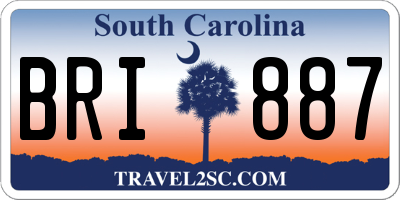 SC license plate BRI887