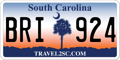 SC license plate BRI924