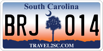 SC license plate BRJ014