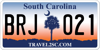 SC license plate BRJ021