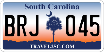 SC license plate BRJ045