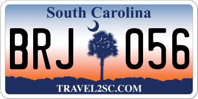 SC license plate BRJ056