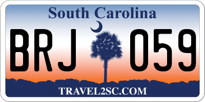 SC license plate BRJ059