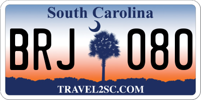 SC license plate BRJ080