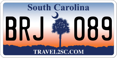 SC license plate BRJ089
