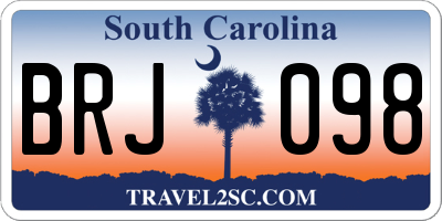SC license plate BRJ098