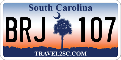 SC license plate BRJ107