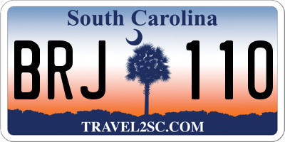 SC license plate BRJ110
