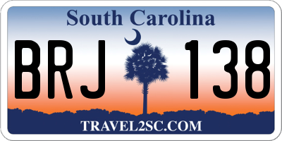 SC license plate BRJ138