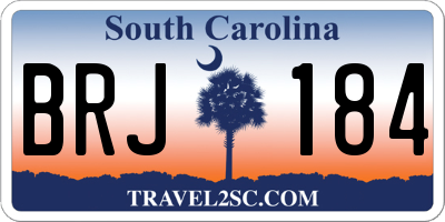 SC license plate BRJ184