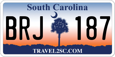SC license plate BRJ187