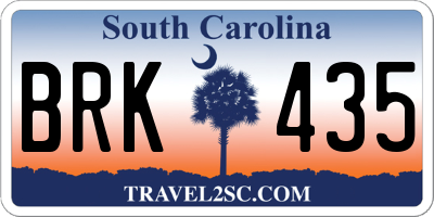 SC license plate BRK435