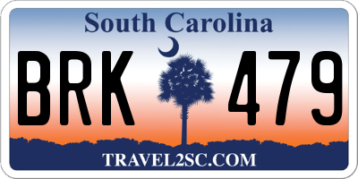 SC license plate BRK479