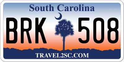 SC license plate BRK508