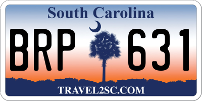SC license plate BRP631