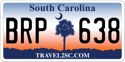 SC license plate BRP638