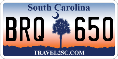 SC license plate BRQ650