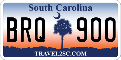 SC license plate BRQ900