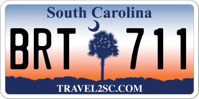 SC license plate BRT711