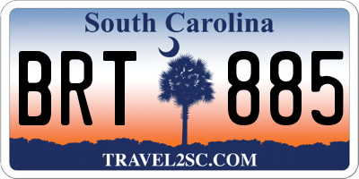 SC license plate BRT885
