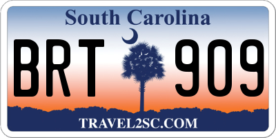 SC license plate BRT909