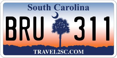 SC license plate BRU311