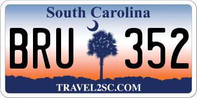 SC license plate BRU352