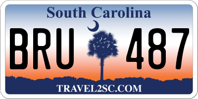 SC license plate BRU487