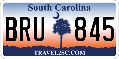 SC license plate BRU845