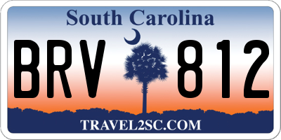 SC license plate BRV812
