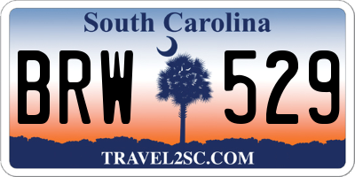 SC license plate BRW529
