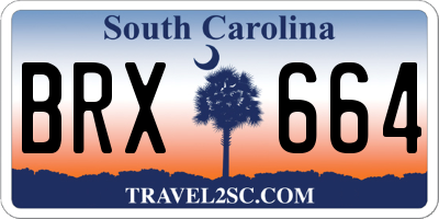 SC license plate BRX664