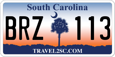 SC license plate BRZ113