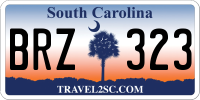 SC license plate BRZ323