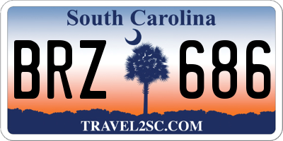 SC license plate BRZ686