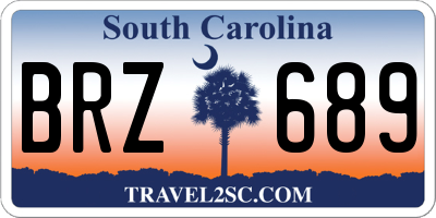 SC license plate BRZ689