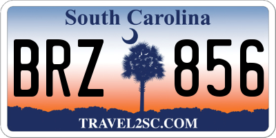 SC license plate BRZ856
