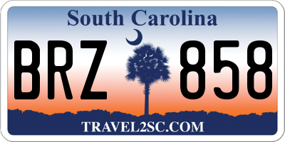 SC license plate BRZ858