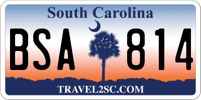 SC license plate BSA814