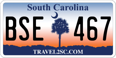 SC license plate BSE467