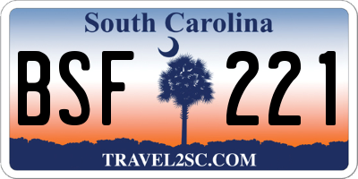 SC license plate BSF221