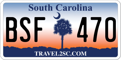 SC license plate BSF470