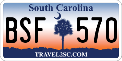 SC license plate BSF570