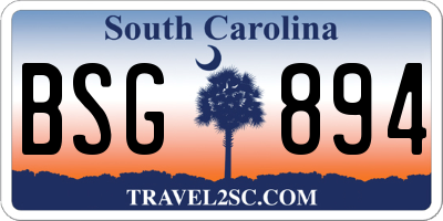 SC license plate BSG894