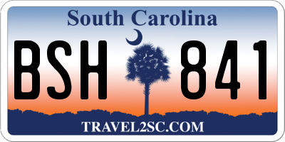 SC license plate BSH841